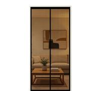 Portes Moustiquaires 75 x 240 cm Fermeture Aimantée Automatique Rideau de Porte Anti-Moustiques avec Ruban Adhésif, Bâtons Magnétiques pour Couloirs, Portes, Patio, Noir