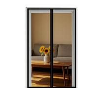 Portes Moustiquaires 75 x 270 cm Fermeture Aimantée Automatique Moustiquaire sur Mesure Aimantée avec Ruban Adhésif, Bâtons Magnétiques pour Couloirs, Portes, Patio, Noir