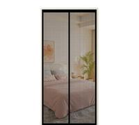 Portes Moustiquaires 75 x 270 cm Fermeture Aimantée Automatique Rideau Magnétique Anti-Insectes avec Ruban Adhésif, Bâtons Magnétiques pour Couloirs, Portes, Patio, Noir