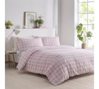 Portfolio Home Parure de lit avec Housse de Couette et taies d'oreiller Motif Vichy Rose King Size