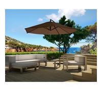 Porticcio parasol marron déporté rond 3 x 3 m