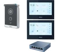 Portier vidéo, communication mains libres, écran tactile couleur 7 pouces, contrôle d'accès par carte inductive, écran 1DB 2 BK 1PoE
