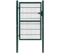 vidaXL Portail de clôture 2D (simple) vert 100x140 cm