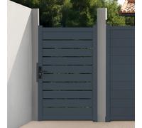 IDMarket - Portillon 100x160 cm en aluminium ajouré gris anthracite