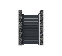 Portillon battant aluminium ajouré L103 x H180 cm anthracite - PRIMO