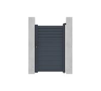 Portillon battant aluminium persienné L103 x H166 cm anthracite - VIAZO