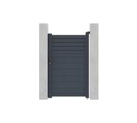 Portillon battant aluminium persienné L103 x H166 cm anthracite - VIAZO