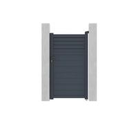 Portillon battant aluminium persienné L103 x H180 cm anthracite - VIAZO