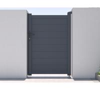 Portillon battant aluminium plein L103 x H150 cm anthracite - NAZARIO