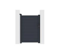 Portillon battant aluminium plein L103 x H150 cm anthracite - NAZARIO