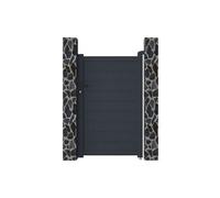 Portillon battant aluminium plein L103 x H165 cm anthracite - NAZARIO