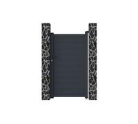 Portillon battant aluminium plein L103 x H180 cm anthracite - NAZARIO