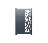 Portillon battant aluminium semi ajouré à motifs L105 x H187 cm anthracite LABRIT II