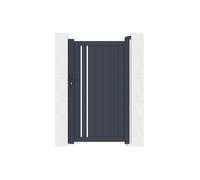 Portillon battant en aluminium semi ajouré L104 x H180 cm anthracite - TOROMA