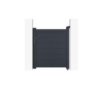 Casanoov Portillon EIGER 1x1,15m Aluminium Gris Anthracite - Design Plein Élégant et Moderne - Robuste Inoxydable Résistant Intempéries - Montage Facile Clôture Jardin Sécurisée Extérieur 100x115cm
