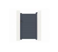 Casanoov Portillon EIGER 1x1,60m Aluminium Gris Anthracite - Design Plein Élégant et Moderne - Robuste Inoxydable Résistant Intempéries - Montage Facile Clôture Jardin Sécurisée Intimité 100x161cm