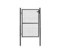 IDMarket - Portillon de jardin 105 x 125 cm - Acier gris anthracite - Avec serrure et poignée