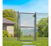 IDMarket - Portillon de jardin 105 x 125 cm - Acier gris anthracite - Avec serrure et poignée