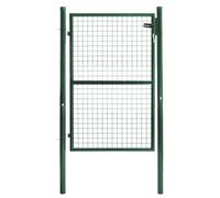 Portillon de jardin 105 x 125 cm en acier vert avec serrure et poignée