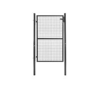 IDMarket - Portillon de jardin 105 x 150 cm en acier gris anthracite avec serrure et poignée