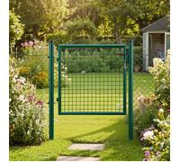 Portillon de Jardin, Acier Galvanisé, Verrouillable, Tube Rond, 106 x 145 cm (L x H), Vert