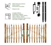 BOGATECO Grande Portillon Ferme Jardin en Bois | Largeur: 100cm | Hauteur: 70 cm | Largeur Entre Piquets de Clôture 6-7 cm | Comprend Charnières et Accessoires | Porte S'ouvre à Droite