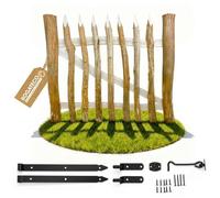 Portillon de jardin - BOGATECO - Portillon en noisetier 100x80 cm - Ouverture droite - Style rustique