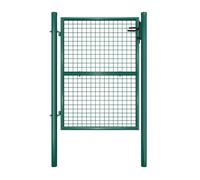 Portillon de Jardin Grillagé, Clôture avec Serrure,Porte 106 x 125 cm (L x H), Tube Rond, Vert
