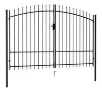 vidaXL Portillon double avec pointes - Noir