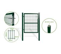 Casanoov Portillon Grillage RAZO 1x1,20 m Vert Mousse - Portillon Jardin avec Poteaux Carrés Inclus - Acier Galvanisé - Robuste Résistant Intempéries Anti-Corrosion - Kit Complet 87x120 cm