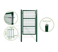 Casanoov - Portillon Grillagé Acier Galvanisé RAZO - 87 x 160 cm - 0,87 m x 1,6 m 1,39 m² - Vert Mousse RAL 6005 - Mailles 50 x 200 mm - Poteaux Carrés 60 x 60 mm - Kit Complet Serrure