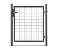Easy Cloture Portillon grillagé en Acier galvanisé Maille 100 x 50 L 1m20 x H 1m50 Gris Anthracite - Porte de Jardin - Clôture de Jardin avec Serrure et poignée
