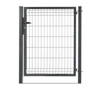 Portillon grillagé en acier galvanisé maille 200 x 50 occultable passage 1m x H 1m60 Gris anthracite
