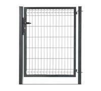 EASY CLOTURE Portillon grillagé en Acier galvanisé Maille 200 x 50 occultable Passage 1m x H 2m Gris Anthracite
