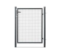 Portillon grillagé en acier galvanisé maille 50 x 50 passage L 1m x H1m50 Gris anthracite