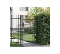 vidaXL Portillon simple arqué 1x1,5 m - Noir