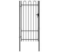 Portillon simple porte avec dessus arqué Acier 1x2 m Noir