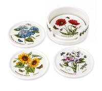 Portmeirion BG79170-XP Botanic Garden Set de 4 Dessous de Verre et Support Céramique
