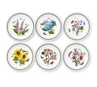 Portmeirion Botanic Garden Lot de 6 assiettes Motif variés Diamètre 25 cm Blanc