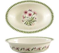 Portmeirion Home & Gifts 632707 Botanic Garden Plat à tarte ovale en porcelaine Blanc 34,9 cm