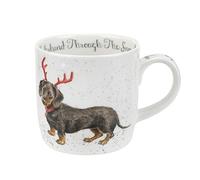 Portmeirion Home & Gifts MMOC5629-XS Tasse en porcelaine anglaise Motif teckel Multicolore 8,5 x 12 x 8 cm