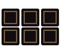 Portmeirion Home & Gifts Pimpernel Classic Lot de 6 Dessous de Verre Noir
