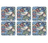Portmeirion Home & Gifts Pimpernel - Dessous de Verre Bleu Strawberry Thief - Lot de 6 (Multicolore)