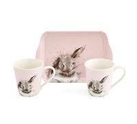 Portmeirion Home & Gifts Royal Worcester (X0011659113) Ensemble tasse et plateau en céramique Motif lapin Rose