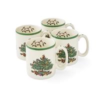Portmeirion Home & Gifts Spode Lot de 4 tasses en céramique Motif sapin de Noël Multicolore