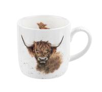 Portmeirion Home & Gifts Wrendale Highland Coo Tasse Simple en Porcelaine Anglaise Multicolore 350 g