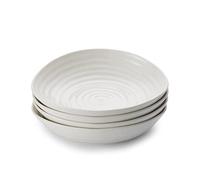 Portmeirion Sophie Conran Lot de 4 bols à pâtes blancs | Grands bols de service pour soupe ou salade | 22,9 cm | en porcelaine fine | passent au micro-ondes et au lave-vaisselle