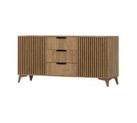 Best mobilier Buffet bas Portmore – effet bois, 3 tiroirs et 2 portes, 150 cm, bois