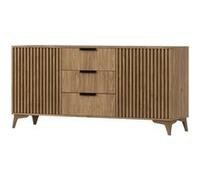 Best mobilier Buffet bas Portmore – effet bois, 3 tiroirs et 2 portes, 150 cm, bois