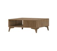 Best mobilier - Table basse Portmore effet bois 1 tiroir et 1 niche 80 cm Marron